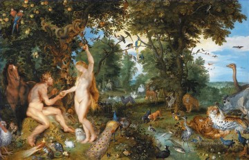Jan Brueghel de Oude y Peter Paul Rubens Het aards paradijs met de zondeval van Adam y Eva Pinturas al óleo